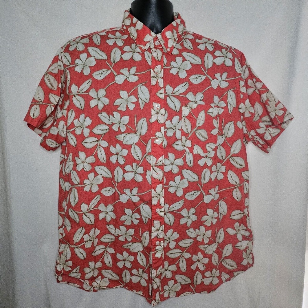 Mens Sewn for J.Crew Cotton Shirting Floral Hawaiian Button Down Shirt Size XL